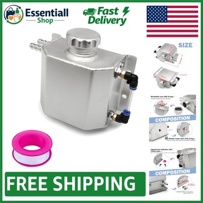 Universal 1L Aluminum Coolant Reservoir Overflow Tank for Reliable Cooling