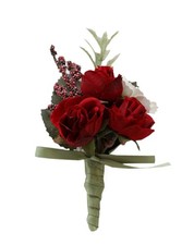 Rose Boutonniere Buttonholes Corsage Artificial Groom Rose Wedding Flowers Br...