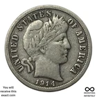 1914 S Barber Dime X-1219