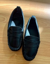 70 Janie and Jack Pure Blk Leather Shoes Liafers Boy Toddler size 9