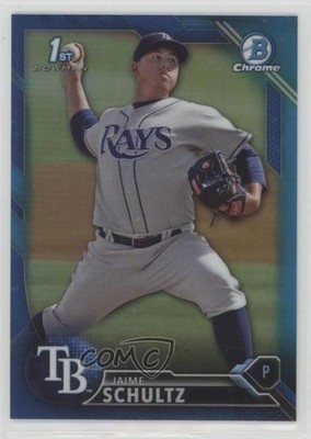 2016 Bowman Chrome Prospects Blue Refractor 28/150 Jaime Schultz #BCP193 sh7