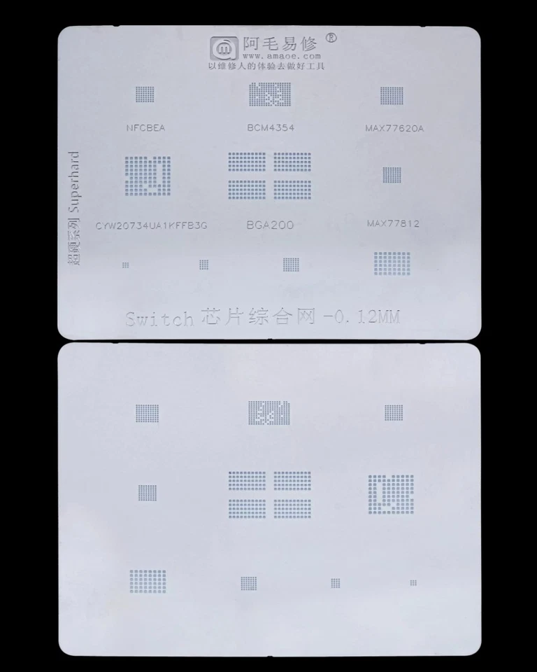Plantillas de chip IC de interruptor de repuesto (0,12 mm) (Amaoe) Foto 2 de 3