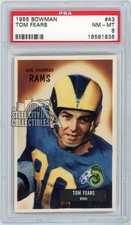 Tom Fears 1955 Bowman Football Card #43 PSA 8