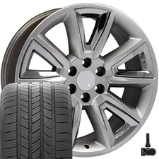Set4 Oe Wheels Cv73 20x8.5 Silver Chrome Rims Goodyear Tires Tpms Set4 Oe Wheels Cv73 20x8.5 Silver Chrome Rims Goodyear Tires Tpms