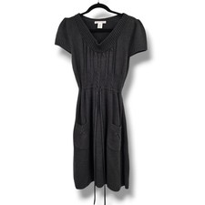 Wishes Wishes Wishes Charcoal Grey Cable Knit Drawstring Sweater Dress 2X