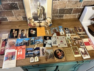 Vintage Catholic Religious Lot; Holy Cards; Postcards; Crucifixes; Prayer Books