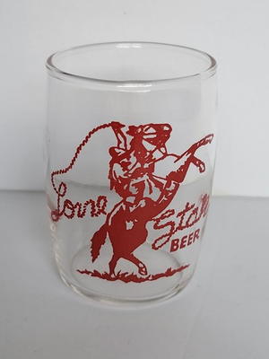 #ad #ad Lone Star Beer Enamel Painted Barrel Beer Glass Cowboy Rodeo San Antonio Texas $21.95