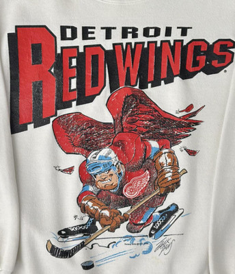 Detroit Red Wings Vintage 1990 Jack Davis short sleeve white shirt KV38821