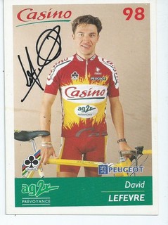 TDF CYCLISME cp Autographe DAVID LEFEVRE team CASINO