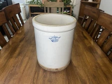 Vintage Robinson Ransbottom 4 Gallon Blue Crown Stoneware Crock, Made in USA