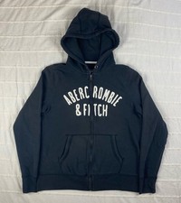 VTG Y2K Abercrombie Fitch Hoodie Womens Large Full Zip Spell Out Sweatshirt
