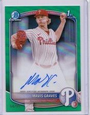 Mavis Graves Bowman Chrome 2025 Green Refractor /99 Auto
