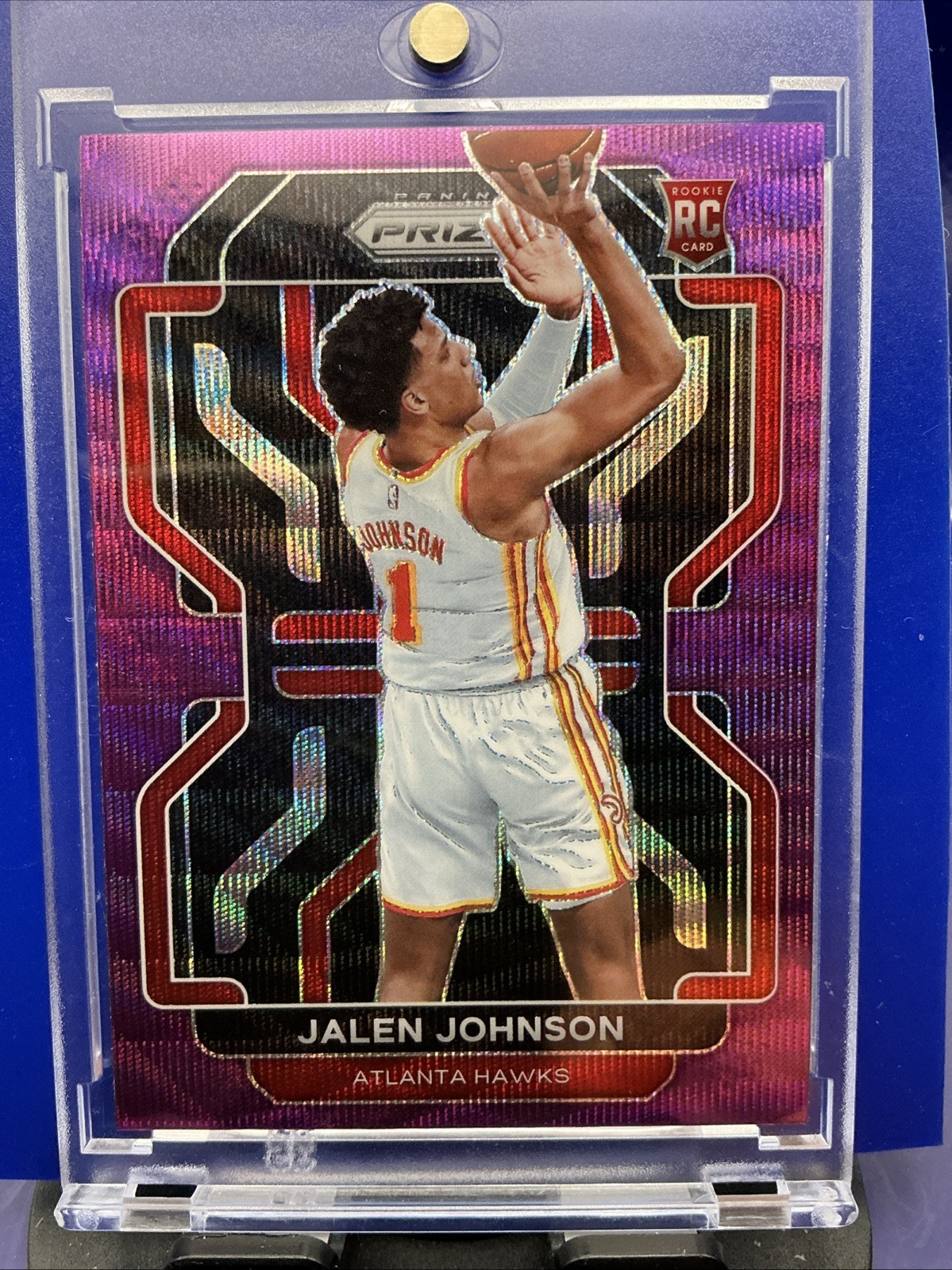 2021-22 Panini Prizm Purple Wave Jalen Johnson RC Rookie Atlanta Hawks #305