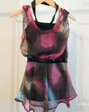 Revolution Multi print Dance Dress w/ Rhinestones size MC