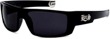 Men's Locs Gangster Cholo Hardcore Sunglasses Black Frame Category 3 Dark Lens