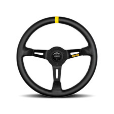 MOMO Mod. 08 350MM Black Leather / Brushed Black Anodized / Steering Wheel New