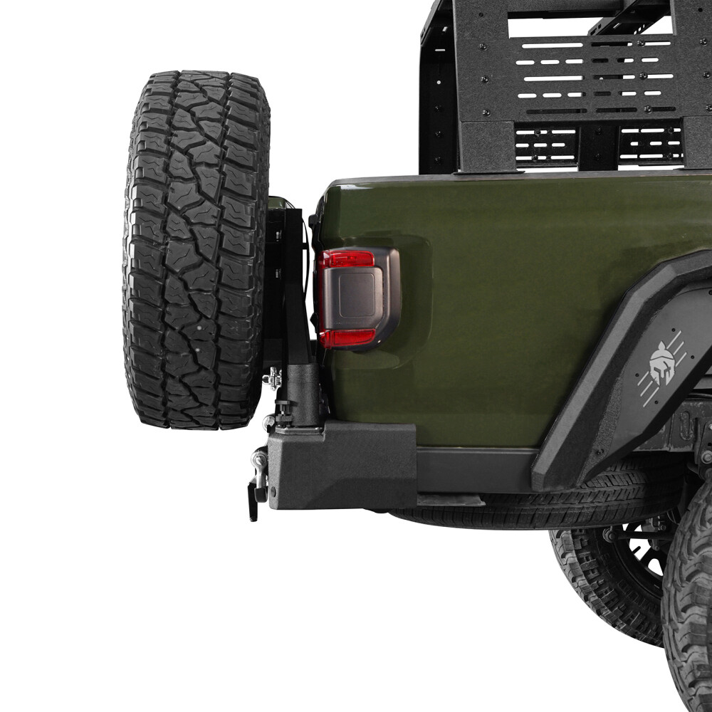 Hooke Road Rear Bumper w/Swing Arms & Tire Carrier Fits Jeep Gladiator JT 20-25