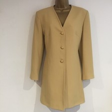 Ladies Long Blazer Jacket Size 12 Mustard Eastex Bnwot Machine Wash Formal