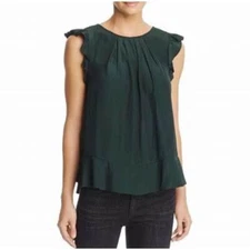 Joie Women’s Euna Flutter Sleeve Top in Forest Green -Size X-Small