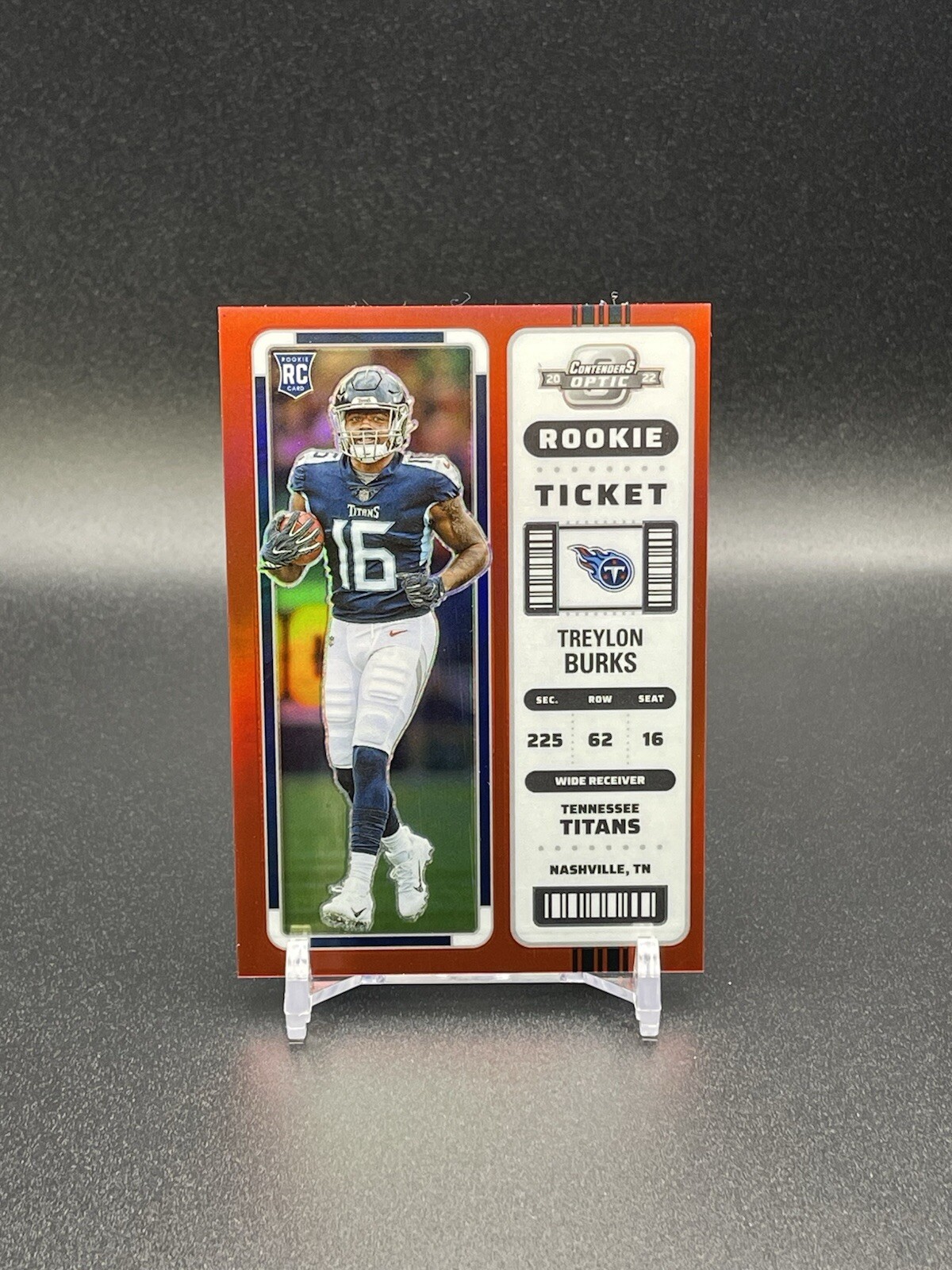 Treylon Burks 2022 Contenders Optic #94 Red Prizm Rookie Ticket RC /175 Titans