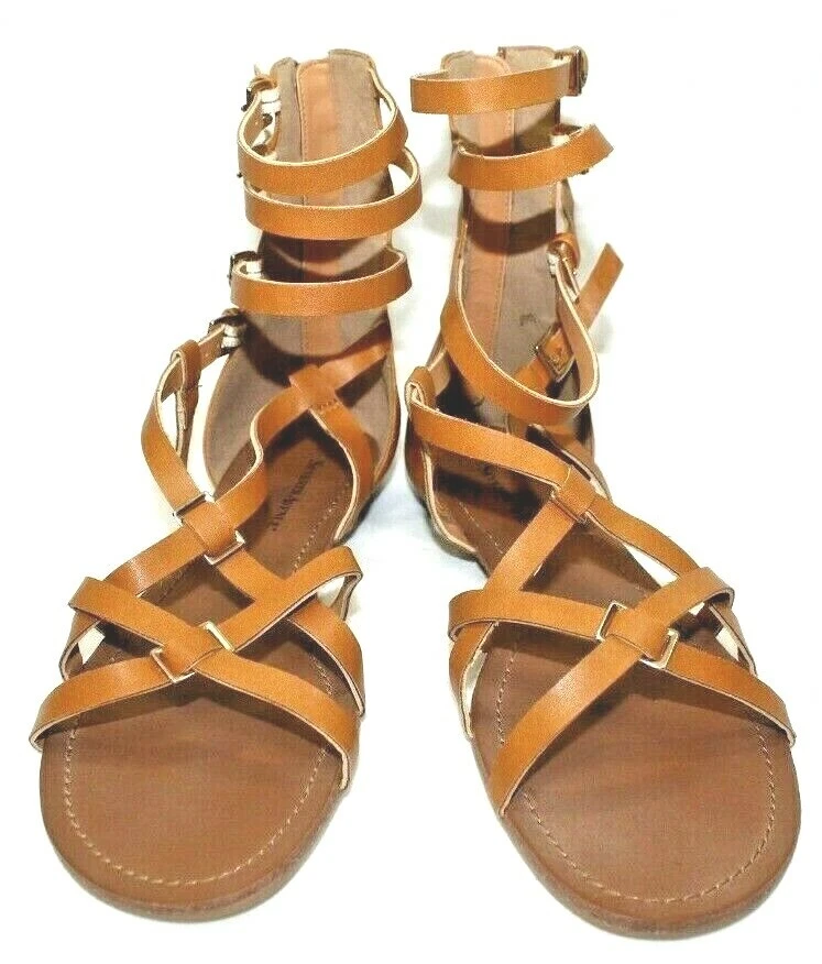 SEVENTH AVENUE womens roman sandals SZ 7 wide brown zip back 9 1/4 in insole NEW - Image 4 of 4