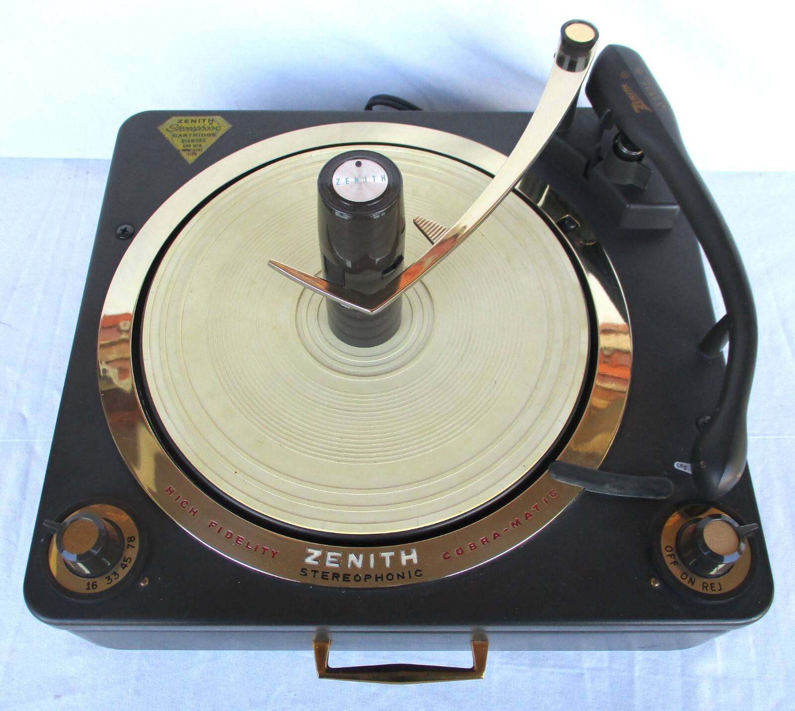 Zenith 1960's Cobramatic Sterophonic 4 Speed Turntable Serviced Tested