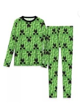 New-Minecraft, Boys Cuddl Dud ClimateRight 2pc Warm Thermal Set Size S 6 /7