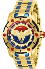 Invicta 39mm Limited Edition DC Comics WONDER WOMEN Bolt Gold Plated Watch 26839