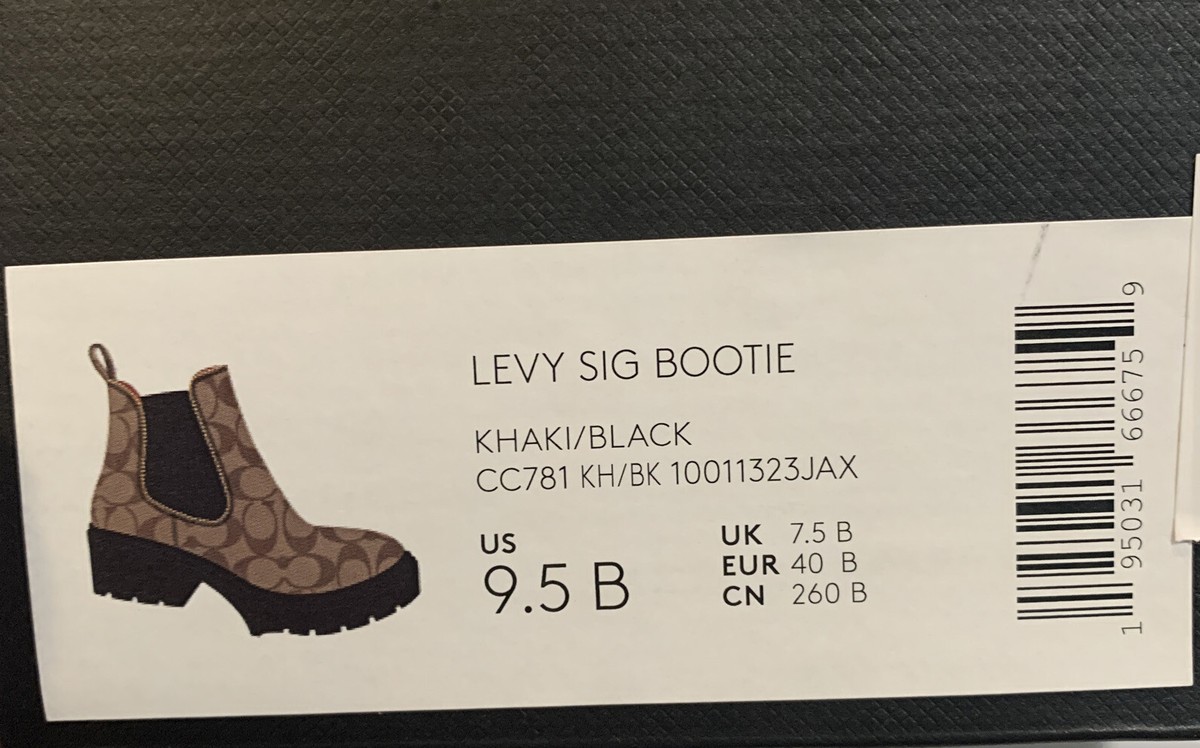 Coach Women Levy Leather and Canvas Signature Bootie Khaki Coach Women Levy Leather and Canvas Signature Bootie Khaki