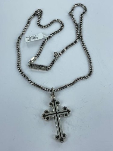 King Baby Studio Pointed Cross Pendant Necklace 24" Sterling Silver New $815