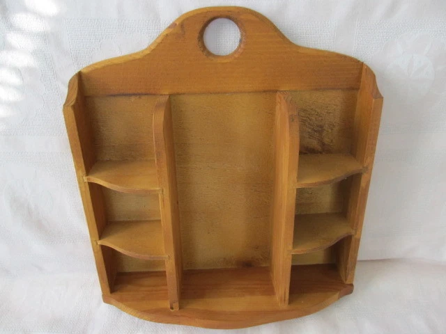 ANTIGUO ESTANTE DE MADERA VINTAGE SOPORTE PARA COLGAR EN LA PARED muebles años 70 Foto 4 de 4