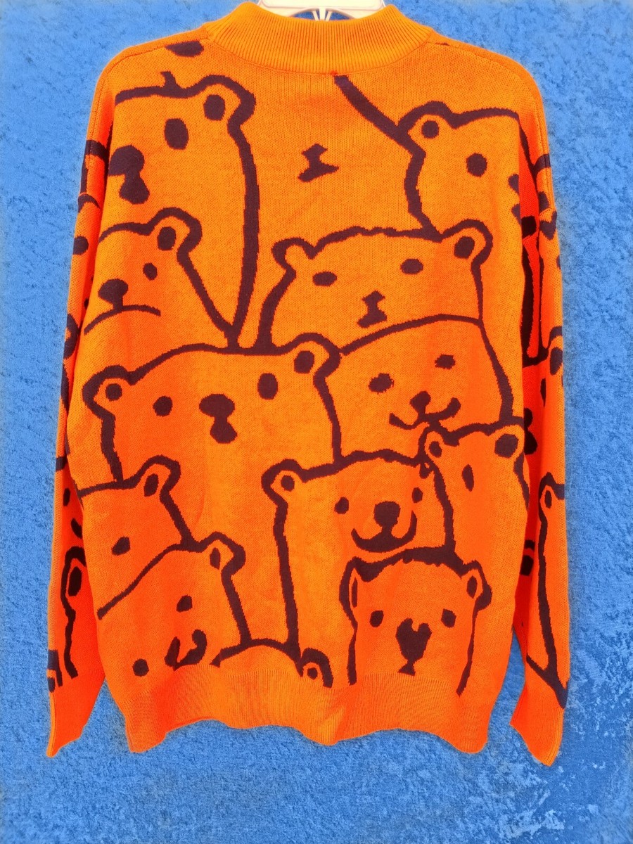 Menu0026#039;s Dark Orange + White Polar Bear Jumper Pullover Sweater, Size M |  eBay