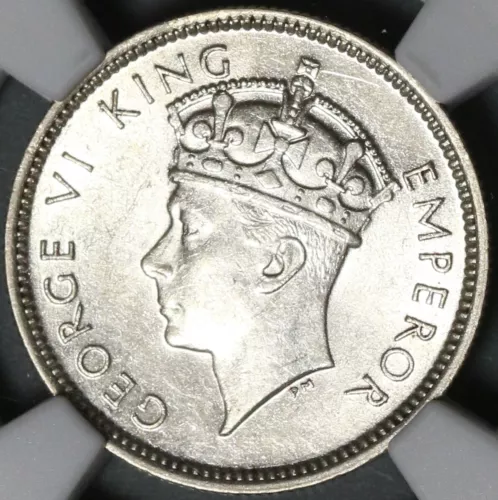 1937 NGC AU 58 Southern Rhodesia Silver 6 Pence Axes Sterling Coin (21020801C)