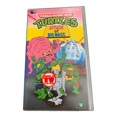 Teenage Mutant Ninja Turtles Attack of the Big Macc VHS 1990 With HMV Sticker