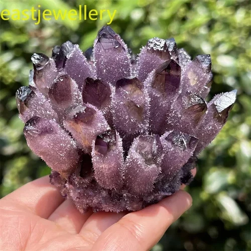 300g + natürliche lila Phantom Kristall Druse Point Mineral Probe Heilung 1 Stück - Bild 5 von 6