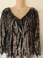 Fabulous Vintage Beaded Top Disco Glam 80s Small