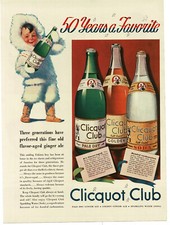 1940 Clicquot Club Ginger Ale Soda Eskimo Child Vintage Print Ad 1