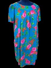 1960s Vintage Muumuu Dress Pockets Tiki Roper Tropical