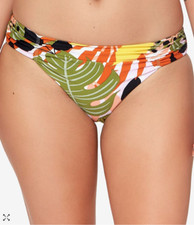 BAR III Tropical-Print Ruched Bikini Bottoms MBJT21527 Multi M, L , XL NWT 44
