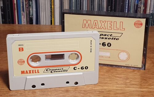 Maxell C60/1967 Erstauflage Compact Cassette: Hergestellt in Japan - Afbeelding 1 van 8