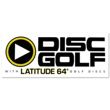 Latitude 64 PLAY LOGO Disc Golf 5.5" x 2.25" Sticker - WHITE