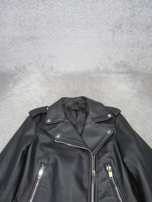 【未使用】ZARA WOMAN 黒 本革ライダースジャケット XS(24) Zara Jacket Womens Xs Moto Black Faux Leather Outwear | eBay