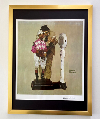 #ad #ad NORMAN ROCKWELL quot; THE JOCKEY quot; CIRCA 1970#x27;S SIGNED PRINT FRAMED $179.00