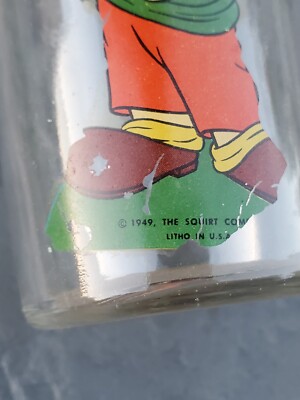 1949 Squirt Soft Drink Lil' Squirt Boy Mascot 12 oz Glass Soda Pop