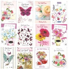 Get Well Soon Greeting Card Various Designs FREE UK POST Well Wishes Flowers