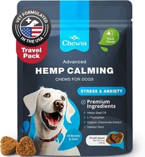 CHEWIA Calming Chews for Dogs Anxiety & Stress, 70 count - Duck Flavor - 08/2025