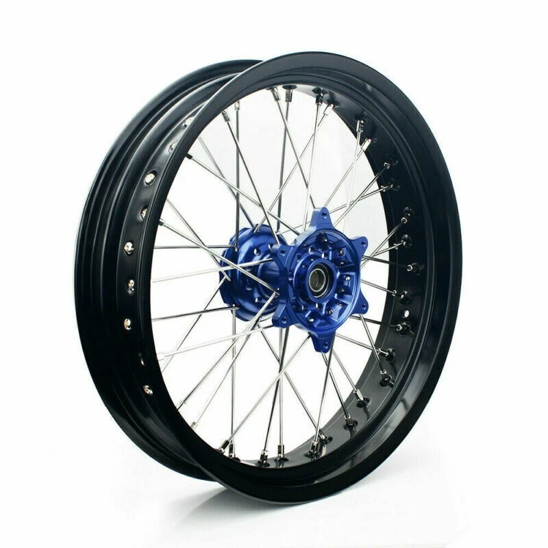 Juego de ruedas CNC Supermoto para Suzuki DRZ400 17" Cush Drive 2000/2024 bujes azules Foto 2 de 4