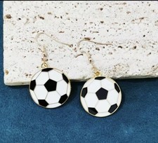 Soccer Ball Dangle Earrings / Futbol