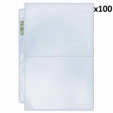 100 x ULTRA PRO 2 POCKET PLATINUM SERIES SLEEVES PAGES 5 X 7 PHOTOS POST CARDS