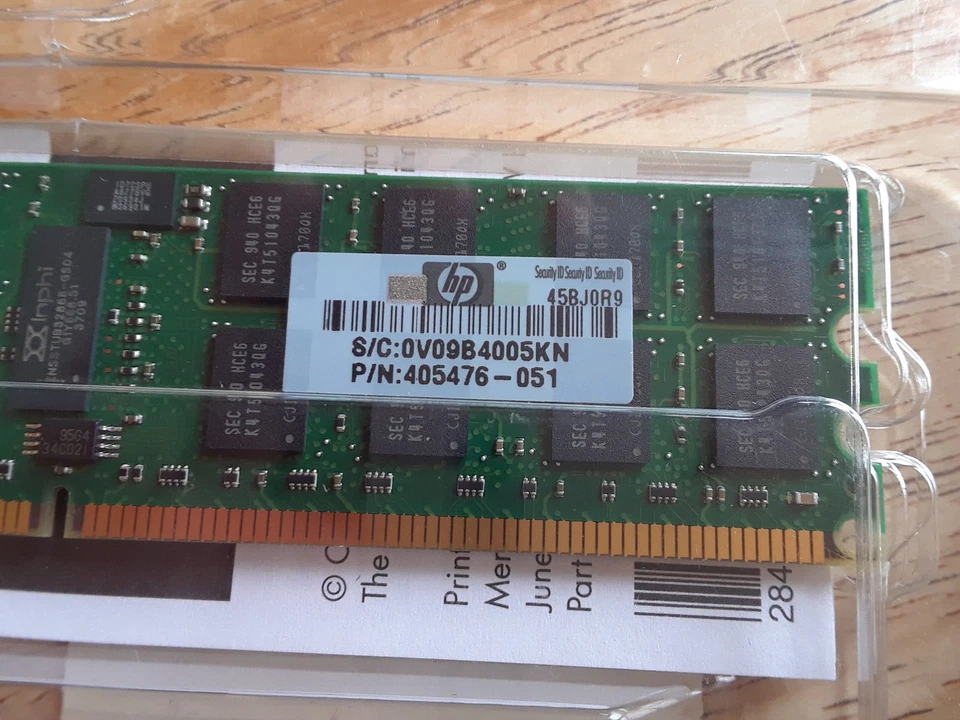 408853-B21 8GB 4x2GB PC2-5300 Dual Rank Reg Server Memory HP - Image 4 of 4